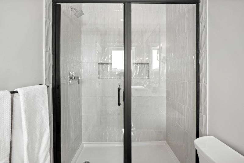 Minimalist Shower with Black Framing