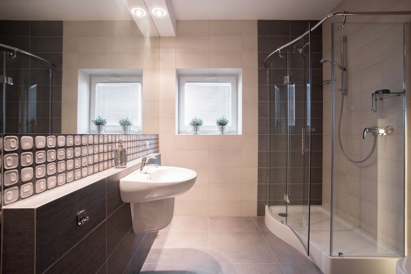 Glass Panel Shower with Chrome Fixtures